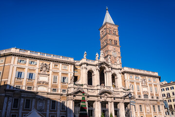 the Facade of Basilica di Santa Maria Maggiore in Rome, Italy