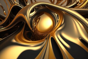 płynne złoto - abstrakcja 