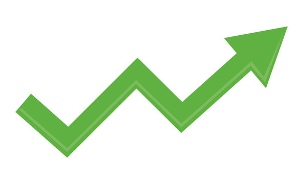 vector illustration of a green arrow trending up