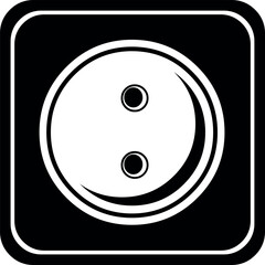 vector illustration of wall socket plug, drawn in black and white