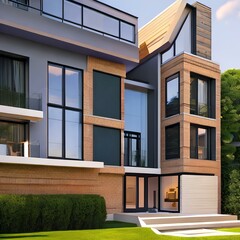 Bold modern home with dramatic architectural features2, Generative AI