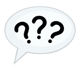 vector illustration of dialog bubble with question marks