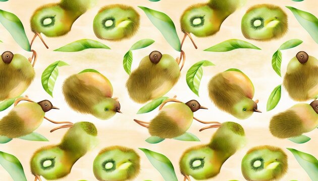  a painting of a bunch of fruit on a white background with green leaves and a green apple in the middle of the picture, with a green leafy pattern on the top of the bottom.  generative ai