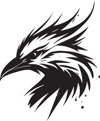 Obraz premium Vector logo with an animal, heraldry, lines, black and white, no background, on a white background, emblem, isolated, branding, sign