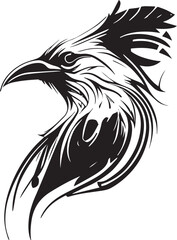 Fototapeta premium Vector logo with an animal, heraldry, lines, black and white, no background, on a white background, emblem, isolated, branding, sign