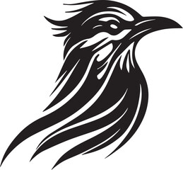 Vector logo with an animal, heraldry, lines, black and white, no background, on a white background, emblem, isolated, branding, sign