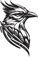 Obraz premium Vector logo with an animal, heraldry, lines, black and white, no background, on a white background, emblem, isolated, branding, sign