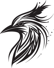 Fototapeta premium Vector logo with an animal, heraldry, lines, black and white, no background, on a white background, emblem, isolated, branding, sign