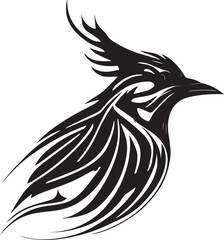 Vector logo with an animal, heraldry, lines, black and white, no background, on a white background, emblem, isolated, branding, sign