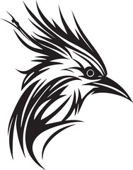 Vector logo with an animal, heraldry, lines, black and white, no background, on a white background, emblem, isolated, branding, sign