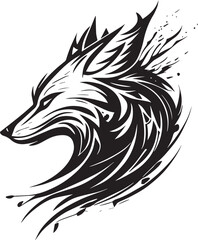 Vector logo with an animal, heraldry, lines, black and white, no background, on a white background, emblem, isolated, branding, sign