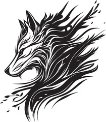 Vector logo with an animal, heraldry, lines, black and white, no background, on a white background, emblem, isolated, branding, sign