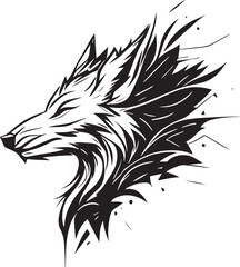 Vector logo with an animal, heraldry, lines, black and white, no background, on a white background, emblem, isolated, branding, sign