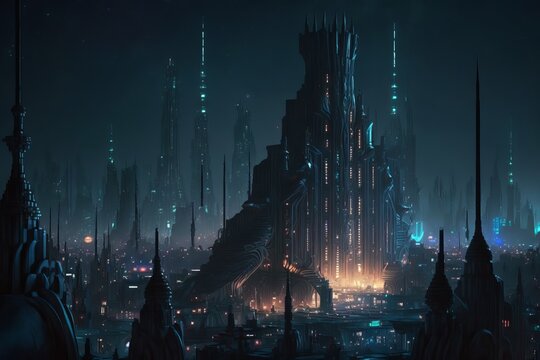 Coruscant city at night | Created With Generative AI