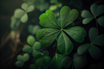 Green background by a St. Patrick's Day. Created with Generative AI technology