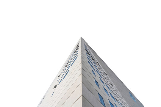 Bottom View On A Modern White Building Angle On A Transparent Background