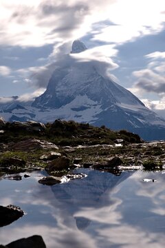 Matterhorn with puddle