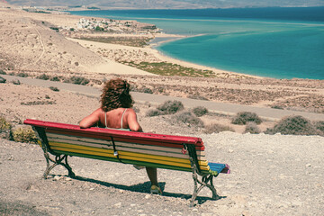 Naklejka na ściany i meble Sotavento beach, Fuerteventura, Canary Islands