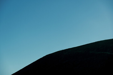 Tourists on the Calderon Hondo volcano on the island of Fuerteventura
