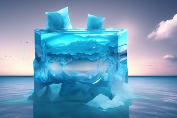 ice cubes on the water - Generate AI