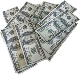 USA dollar bills, banknote, currency. 100 dollars bill banknote pile. Money dollars background photo. Dollar banknote closeup. A lot of dollars in the background
