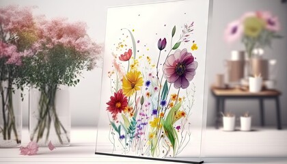  a picture of a vase with flowers in it and a vase with flowers in it on a table next to a vase with flowers in it.  generative ai
