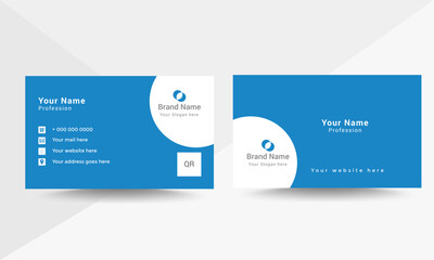 Professional modern double sided  business card design template. Flat range business card animation.