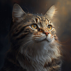Cute cat. A mixed breed cat is a cross between cats of two different breeds or a purebred cat and a domestic cat. Generative AI