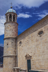 Tower of Church on Our Lady of Rocks islet, Kotor Bay, Montenegro