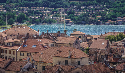 Fototapeta na wymiar Roof of Old Town of Kotor town in Montenegro