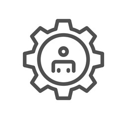 Head hunting related icon outline and linear vector.