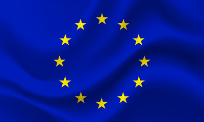 Vector Europe flag. Flag of European Union. EU flag illustration. EU background, banner. Symbol of European Union