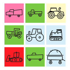 doodle set tractor, trucks