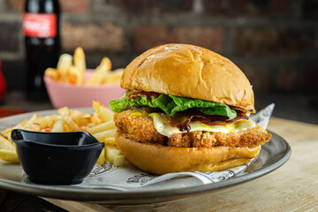 chillen sandwich and fries