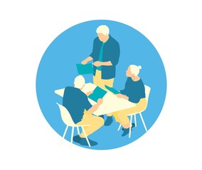 Businessmen and businesswoman discussing issues at the office