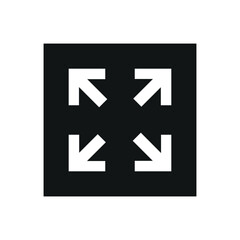 black and white arrows. 
arrows in different directions. vector illustration. web. square flat simple sign. symbol. designation of the dimensions of the object.