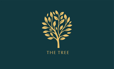 Tree symbol, icon design. Nature, trees illustration, logo concept. Luxury, modern and minimalistic style