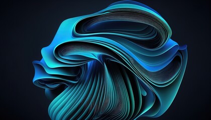 Abstract teal 3D Business Technology Aurora Silk Background created with generative ai technology