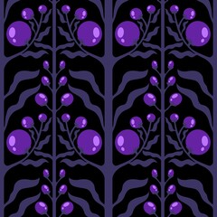 Floral seamless berries flower pattern for fabrics and textiles and packaging and gifts and cards and linens and kids