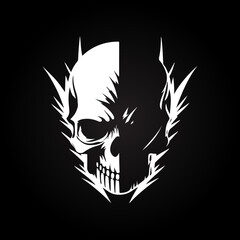 Obraz premium skull logo Design, Black and white, skull illustration