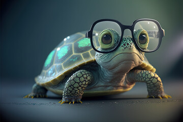 Cute Turtle with glasses