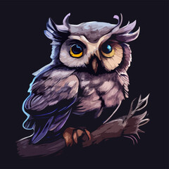 Colored Owl in Vector Illustrator
