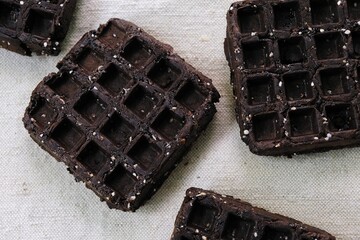 belgian waffles, chocolate belgian waffles