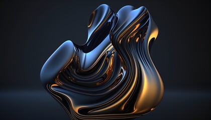 Abstract liquid rhodium 3D Business Technology Aurora Silk Background created with generative ai technology