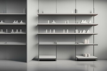 empty shelves on a shelf - Generate AI