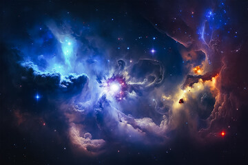 Obraz na płótnie Canvas The Beauty of the Cosmos: Large Panoramic Galaxy Backgrounds. Generative AI