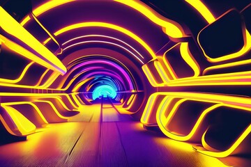 Fototapeta premium tunnel in the city - Generate AI