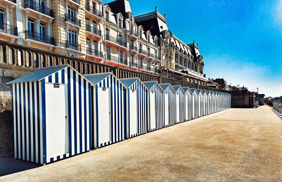 Beach cabins at Cabourg in Normandy