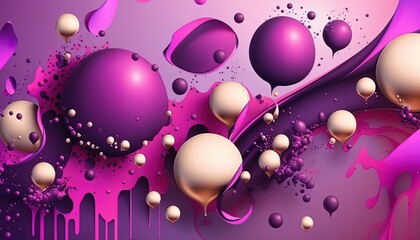 Poster and banner abstract, purple tones - Generative AI