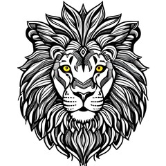 Fototapeta premium Lion Coloring Sheet, Generative AI